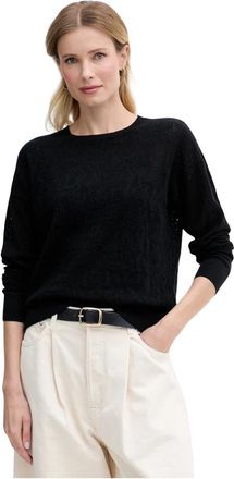 DKNY Trui met ronde hals - Dames - Ronde hals truien - Zwart - L - Katoen - Truien & Vesten