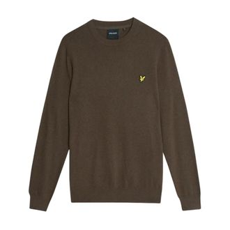 Lyle & Scott Round-neck Knitwear, male, Brown, Size: XL Round Neck Long Sleeve Knitwear
