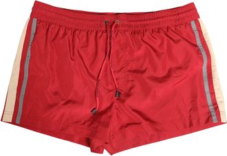 Dolce & Gabbana Red Polyester Men Drawstring Shorts Swimwear