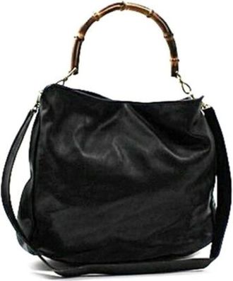 Gucci Pre-owned Handbags, female, Black, Size: ONE SIZE Pre-owned Leather Handbag