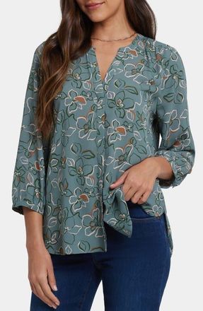 NYDJ Pintuck Top in La Floraison at Nordstrom, Size X-Small
