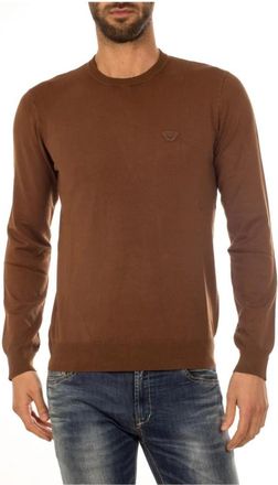 Armani Jeans Gezellige Gebreide Trui - Heren - Ronde hals truien - Bruin - S - Truien & Vesten