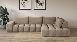 Inosign Ecksofa »AZITA Designsofa, elegant und bequem L-Form, Bubble-Optik« lose Rückenkissen, traumhafte Steppung, Masse B/T/H: 352/210/72 cm