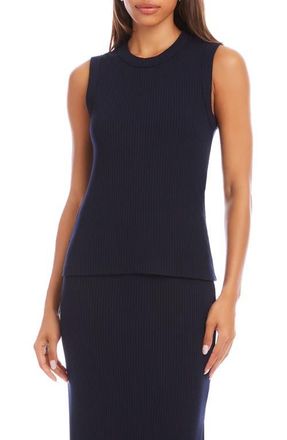 Karen Kane Rib Sweater Tank in Navy at Nordstrom, Size X-Large