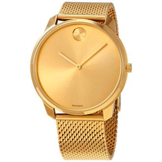 Movado Bold Quartz Gold Dial Yellow Gold Ion-plated Mens Watch 3600588