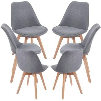 Regalos Miguel Regalos Miguel - Packs Sillas Comedor - Pack 6 Sillas Synk Tela - Gris Oscuro