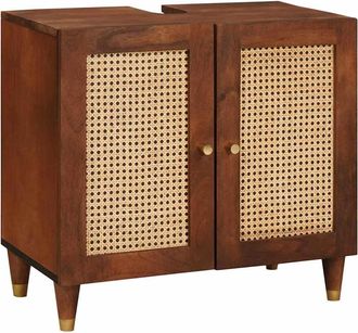 vidaXL Mueble De Lavabo Marr&oacute;n 62 X 33 X 58 Cm Madera De Ingenier&iacute;a Vidaxl