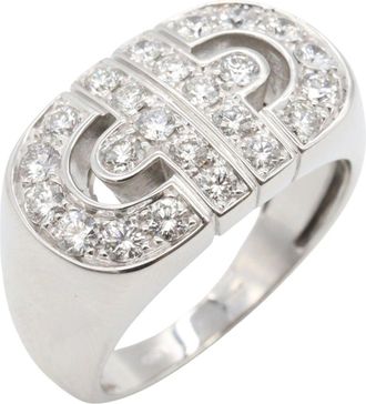 Bulgari Silver Clear White Gold (18K) Band Ring (Pre-Owned)