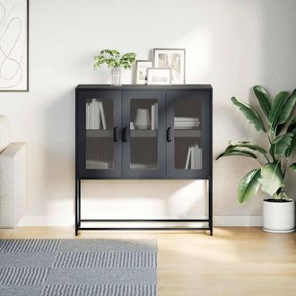 Berkfield Home Sideboard Black 100.5x39x107 cm Cold-rolled Steel