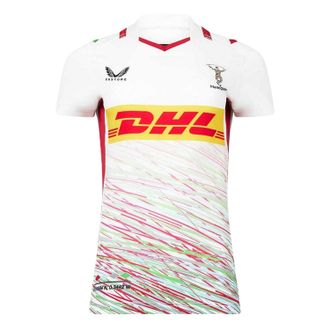 Castore Harlequins F.C. uittenue voor dames (Stralend wit/Nar-rood)