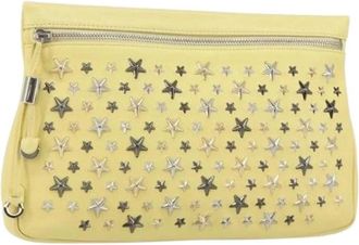 Jimmy Choo London Pre-owned Leren Clutch - Dames - Vintage Clutch - Geel - ONE Size - Leer - Vintage