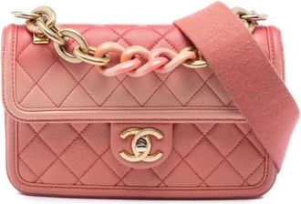 Chanel Pre-owned Sunset On The Sea Flap Bag - Dames - Vintage Handtas - Roze - ONE Size - Leer - Vintage