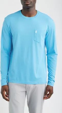 Johnnie-O Blue Agave Long Sleeve Pocket T-Shirt in Maliblu at Nordstrom, Size Xx-Large