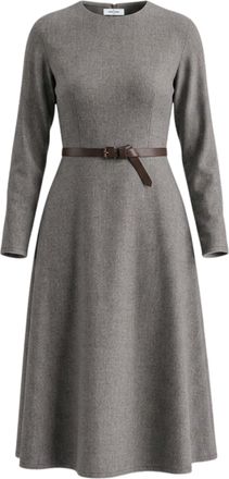 Gran Sasso Flared Midi Dress in Cashmere Blend Flannel