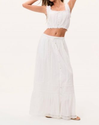 LoveShackFancy Brina Cotton Maxi Skirt In Optic White