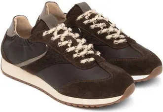 Nero Giardini Leather Low Top Sneaker in Chocolate at Nordstrom, Size 37
