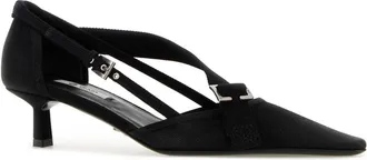 Prada Womens Black Canvas Pumps Nero Scarpe Con Tacco High Heel Shoes