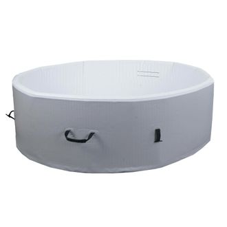 Hhg [nunca Usado] Torbellino Hhg-360, Piscina De Recambio 5 Personas, Interior/exterior Hinchable Tejido Punto De Gota, Redonda &Oslash;180cm Gris-blanco