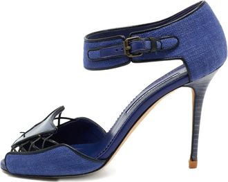 Manolo Blahnik Sandali con cinturino alla caviglia - Blu