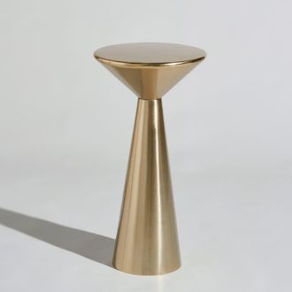 Maisons du monde Mesa auxiliar de acero dorado