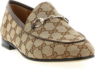 Gucci Womens Beige Polyester Slip-On Loafers