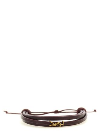 Saint Laurent Dark Brown Logo Bracelet