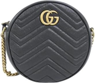 Gucci Pre-owned Borsa a Spalla GG Marmont in Pelle Trapuntata a Chevron - - Pre-owned - Donna - Nero - ONE SIZE