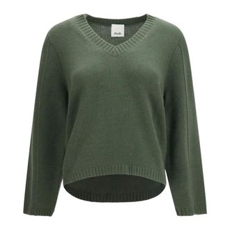 Allude Maglione Girocollo in Cashmere - - Knitwear - Donna - Verde - M