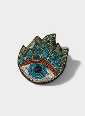 Le 31 Mens Expressive embroidered brooch