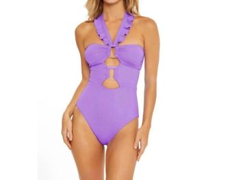 SOLUNA SWIM Buckle Up One-Piece Swimsuit In Lilac