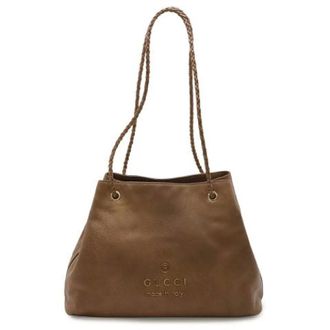 Gucci Pre-owned Shoulder Bags, female, Brown, Size: ONE SIZE Pre-owned Leather Shoulder Tote Bag 419689