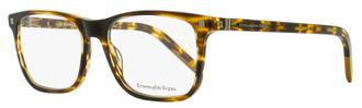 Ermenegildo Zegna Mens Vicuna Rectangular Eyeglasses EZ5187 053 Blonde Havana 56mm