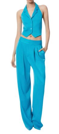 Alice & Olivia Alice + Olivia Turquoise Backless Waistcoat and Tailored Pant Size XXS