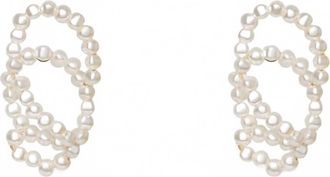 Lele Sadoughi Womens Loop Earrings In Pearl