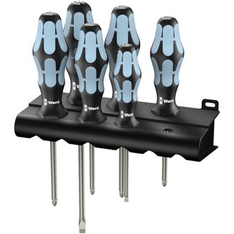 Wera Kit Cacciaviti Officina E Meccanica 6 Parti Wera 3334/3350/3355/6 Taglio, Croce Phillips, Croce Pozidriv