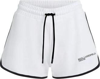 Karl Lagerfeld drawstring track shorts - women - Organic Cotton - S - White