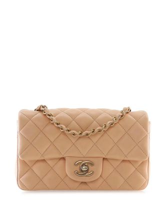 Chanel 2019 kleine Classic lamsleren Rechthoekige Single Flap crossbodytas - Bruin