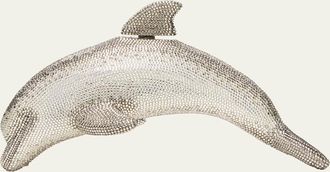 Judith Leiber Dolphin Crystal Minaudiere