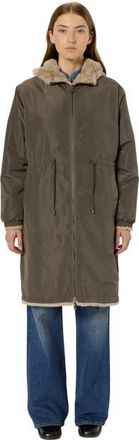 Gerard Darel Mayline Reversible Faux Fur Parka Coat in Khaki Green at Nordstrom, Size X-Large