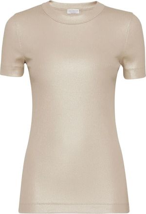 Brunello Cucinelli T-shirt a coste - Toni neutri