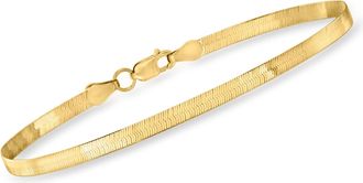 RS Pure Ross-Simons 3mm 14kt Yellow Gold Herringbone Bracelet