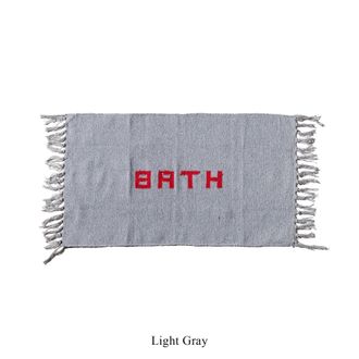 Puebco Handmade recycled yarn bath mat / light gray 45 x 75cm