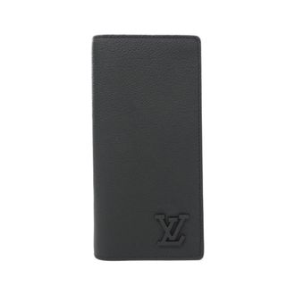 Louis Vuitton Black Leather Long Wallet (Bi-Fold) (Pre-Owned)