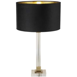 Searchlight Searchlight - Scarborough Table Lamp Crystal, Brass, Black Velvet