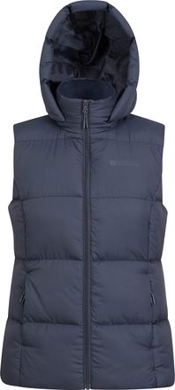 Mountain Warehouse Astral Womens Padded Gilet - Water Resistant Ladies Bodywarmer, Detachable Hood Vest, Microfibre Insulation - Best for Outdoors, Sports, Gym, Spring S