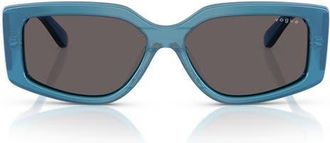Vogue Eyewear 55mm Rectangular Sunglasses in Blue at Nordstrom