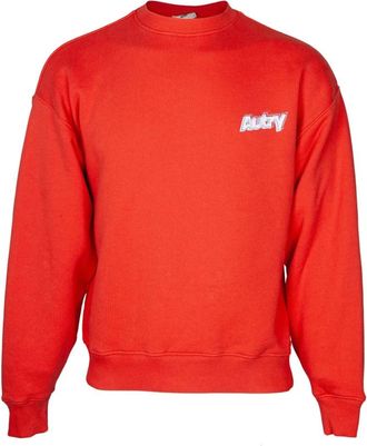Autry Sweatshirt met ronde hals en logo - Heren - Sweatshirts - Rood - S - Katoen - Hoodies & sweatvesten