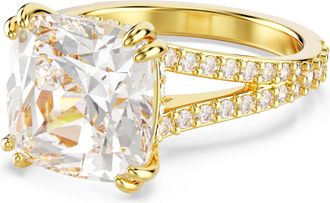 Swarovski Stilla WoMens Gold Plated Metal Ring - 5693501 Gold Tone - Size O