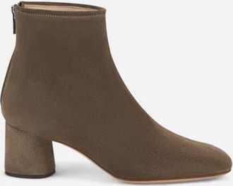AGL Olga Water Resistant Velour Ankle Boot with Heel in Taupe at Nordstrom, Size 37.5 Eu