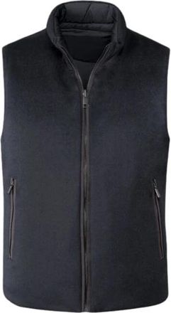 Moorer Falieri Reversible Vest - Heren - Bodywarmers - Blauw - L - Leer - Jassen